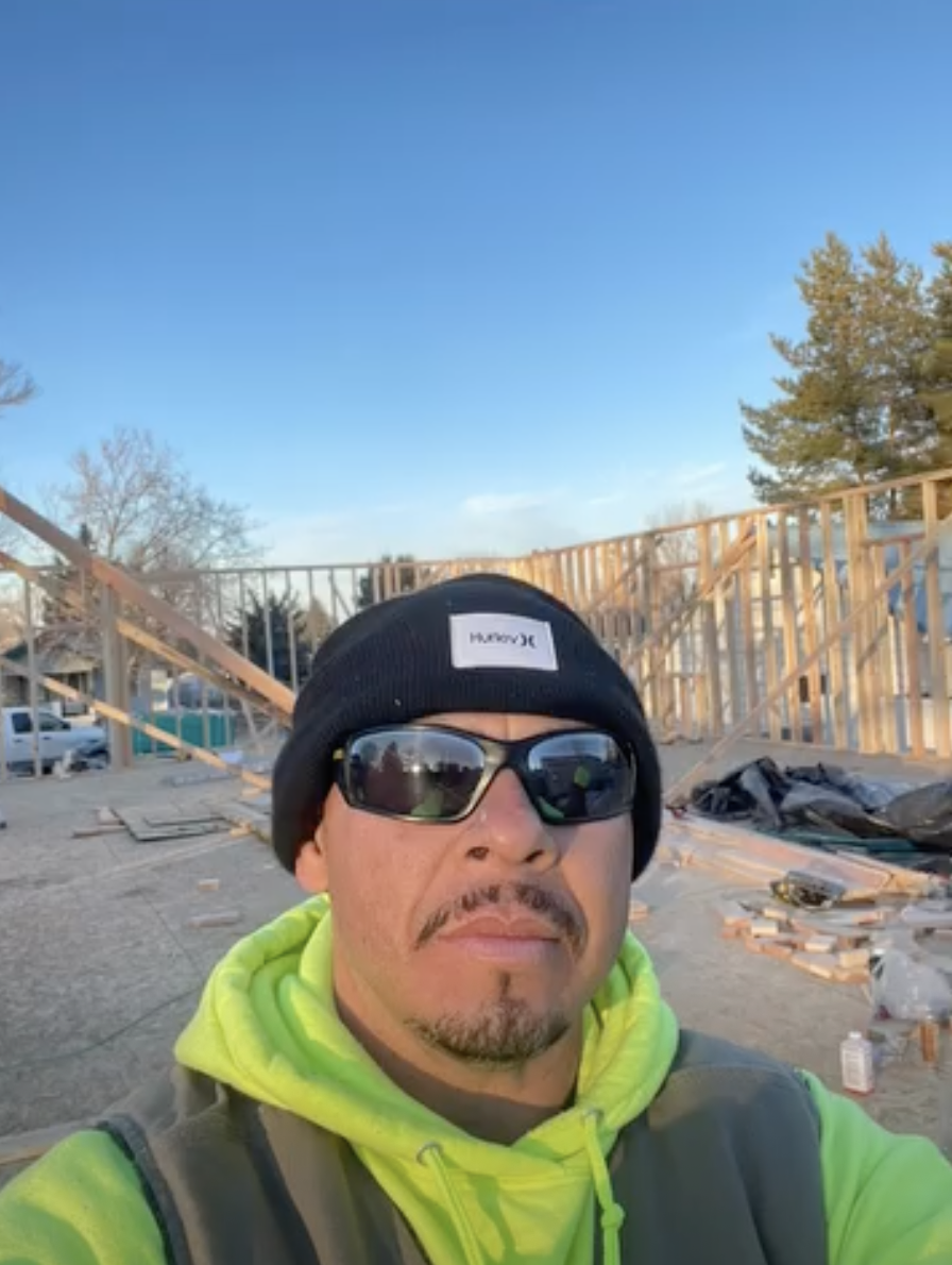 Mauricio, owner of Mo Builders LLC, on a Twin Falls construction site
